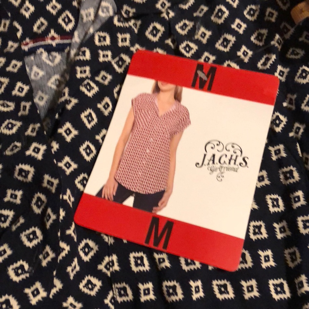Jachs Girlfriend  blue & white button down shirt